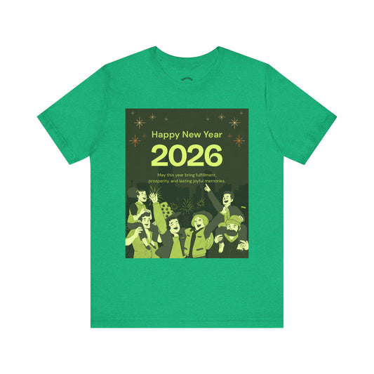 Happy New Year 2026 Unisex Jersey Tee - Celebrate with Joyful Vibes!