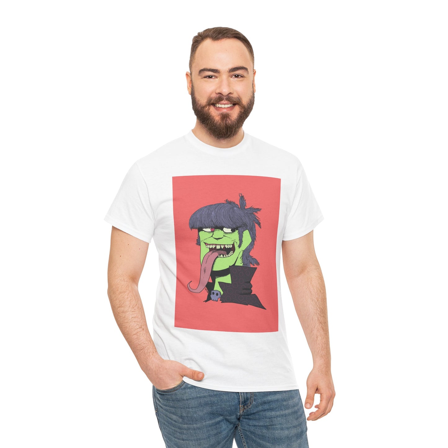 Graphic Tee — Green Punk Monster Illustration