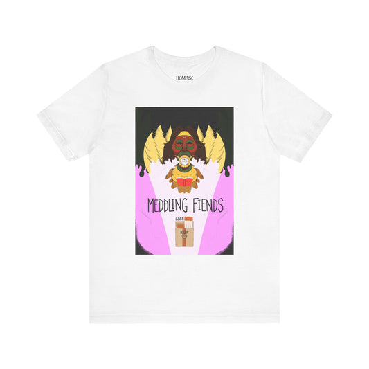 Meddling Fiends T-Shirt, Unisex Graphic Tee, Fun Casual Wear, Quirky Gift Idea, Perfect for Halloween, Lounge on Weekends, Summer Vibes