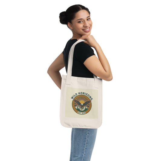 Wild Horizons Organic Canvas Tote Bag - Eco-Friendly Carryall for Adventure Lovers