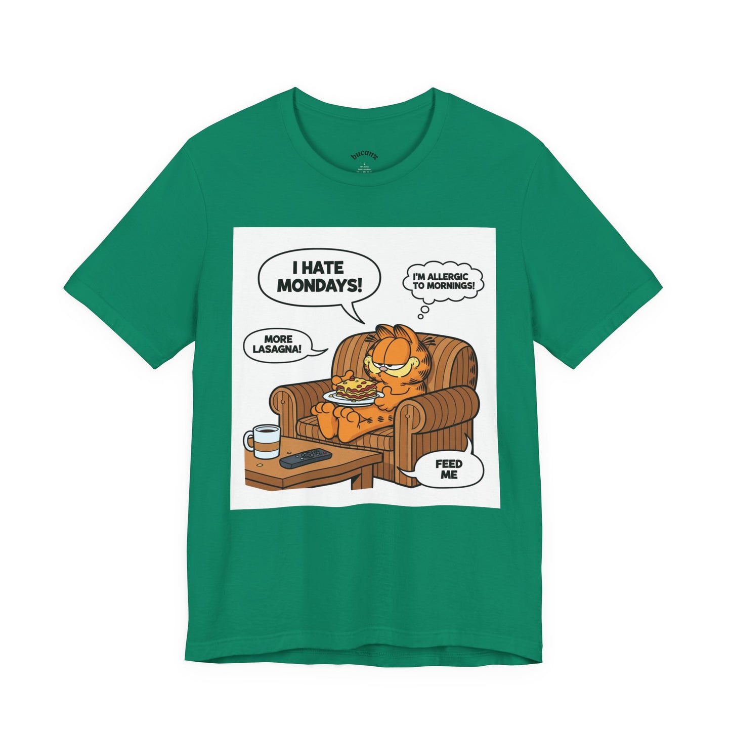 Garfield-Inspired Unisex Tee: I Hate Mondays, Perfect Gift for Cat Lovers, Fun Casual Wear, Humor Tee, Lazy Sunday Shirt, Gift for Him/Her