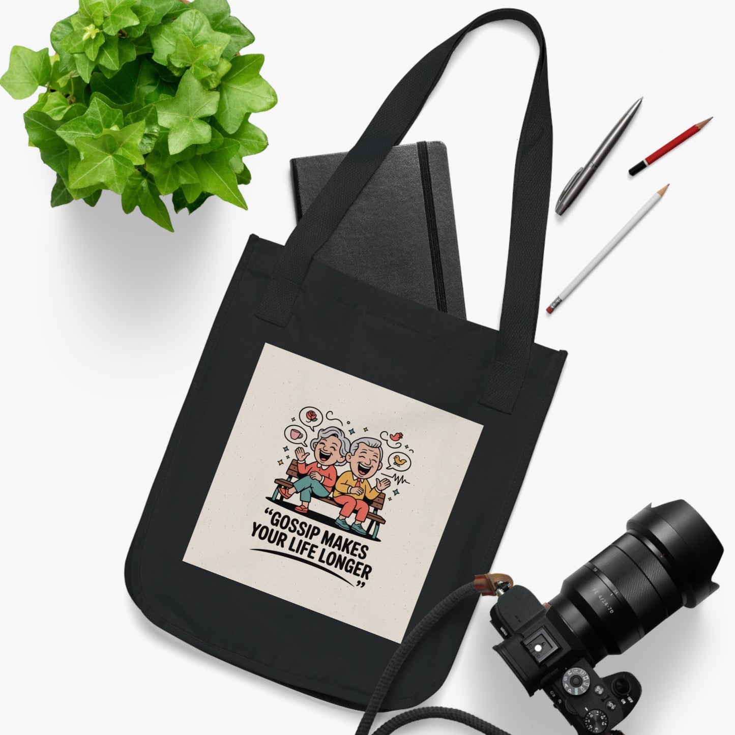 Gossip Makes Your Life Longer Organic Canvas Tote Bag