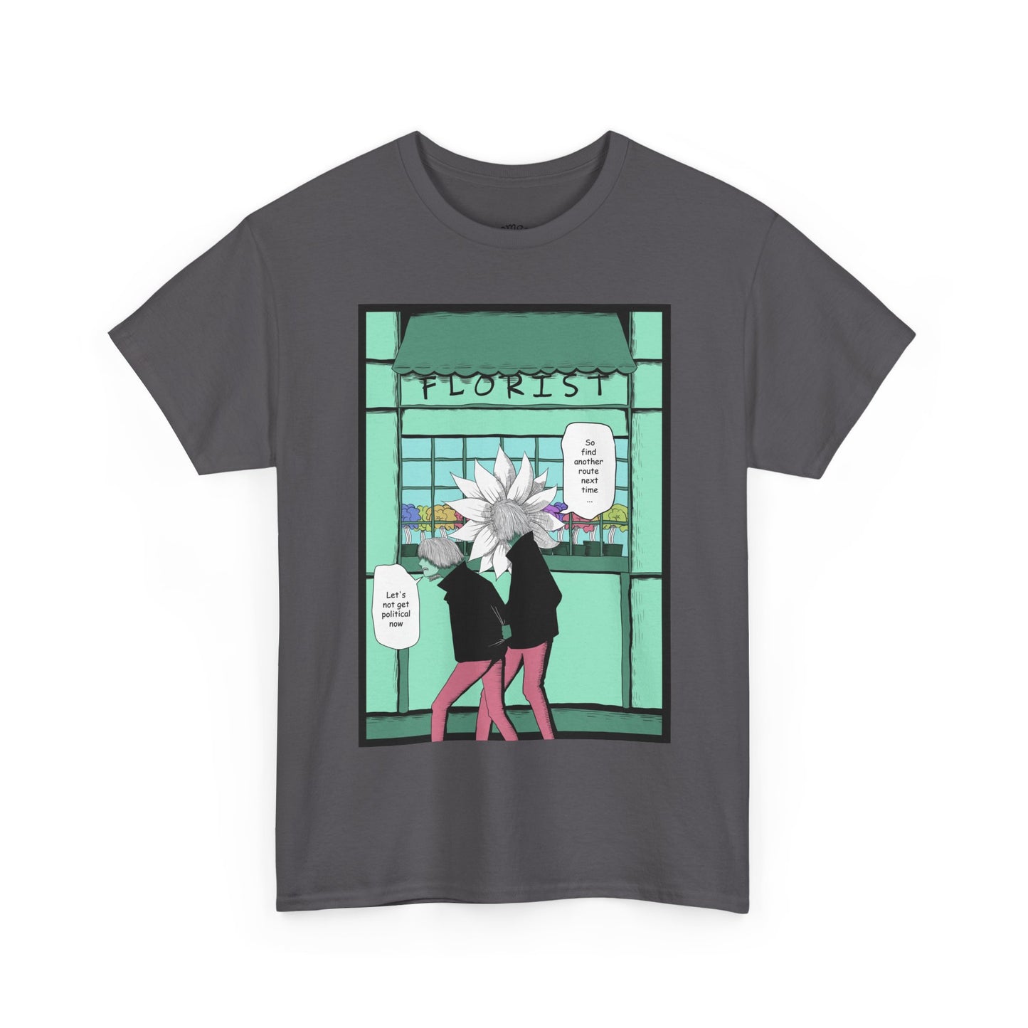 Floral Heads Comic Tee – 'Florist' Graphic T-Shirt