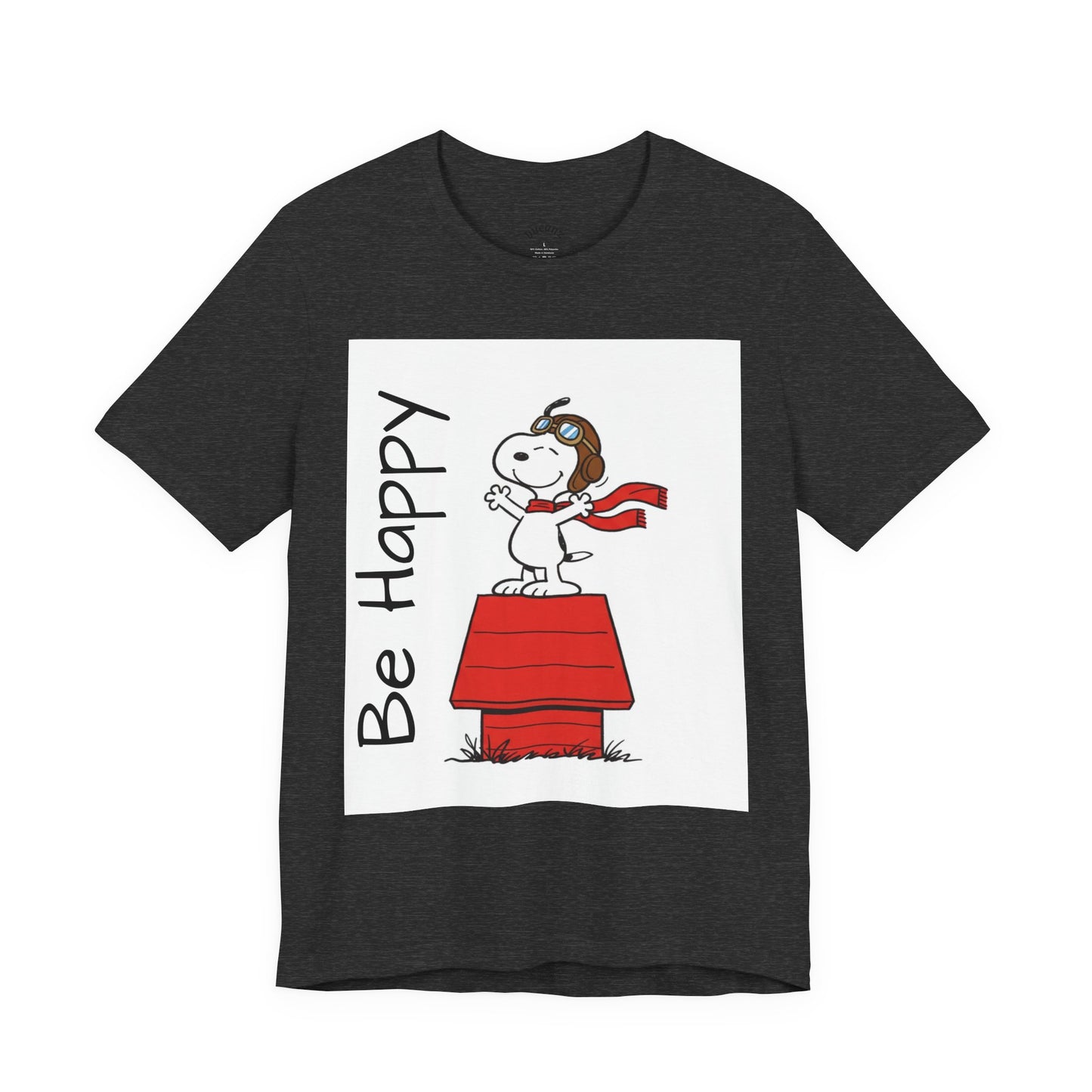 Cute & Inspirational 'Be Happy' Tee for Daily Wear, Fun Gift for Friends, Motivational Shirt, Casual Outfit, Encouraging Apparel