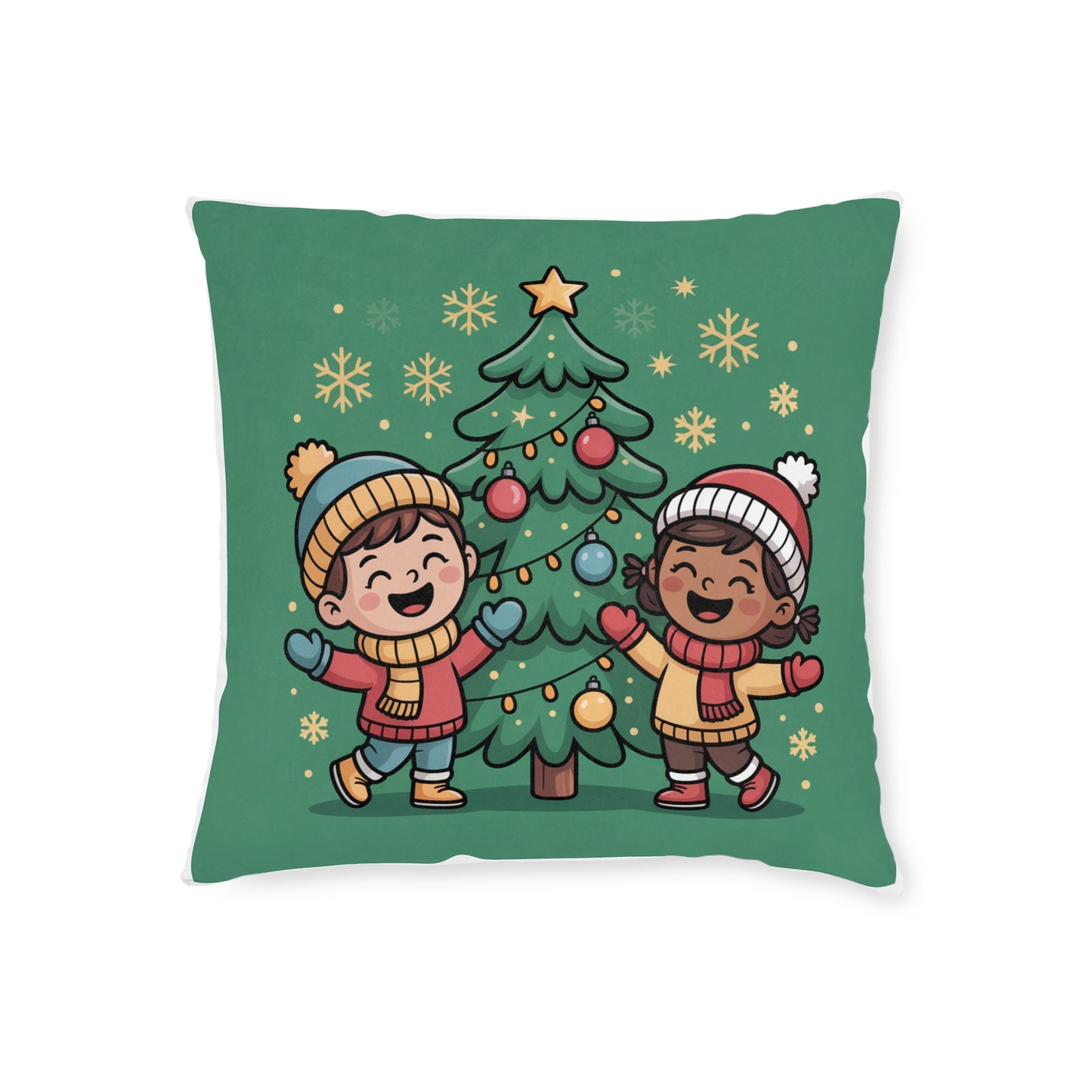 Christmas Cheer Square Pillow for Kids