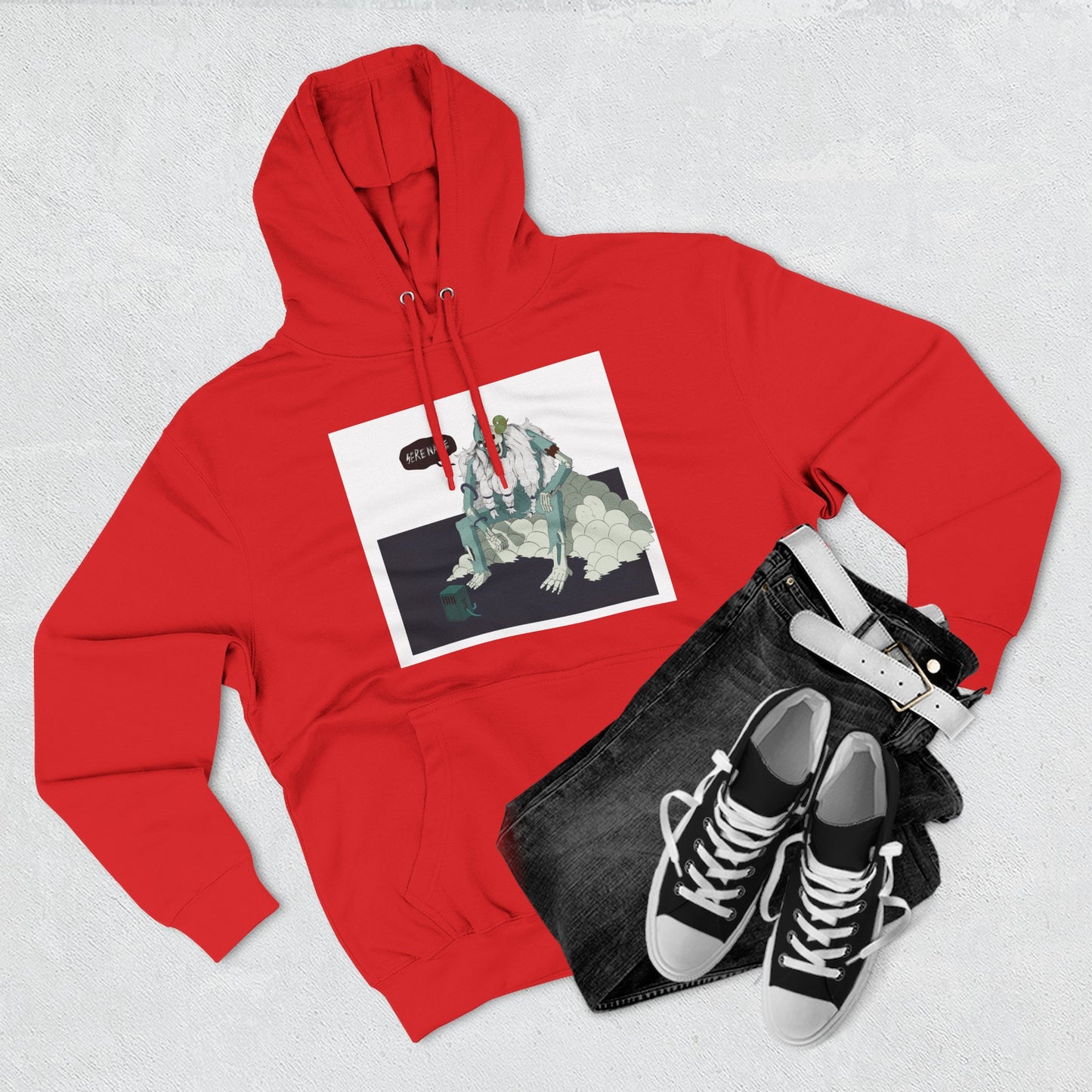 Artistic Fleece Hoodie with 'Homase' Design - Cozy Casual Wear